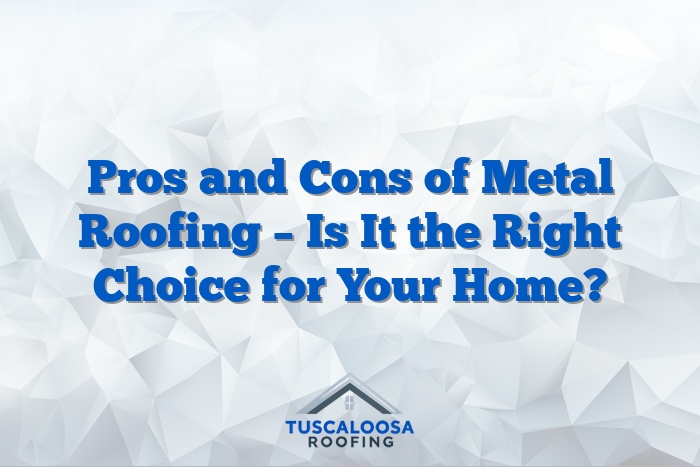 Pros and Cons of Metal Roofing – Is It the Right Choice for Your Home?